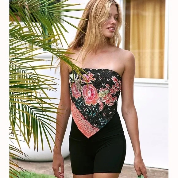 Free people raya bandana tube Strapless Top - Picture 1 of 7